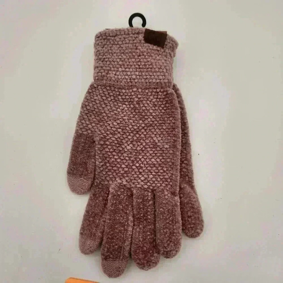 NWT C.C Glove SmartTips Touch Screen Compatible Gloves‎ Rose O/S Chenille Gift - Picture 2 of 7